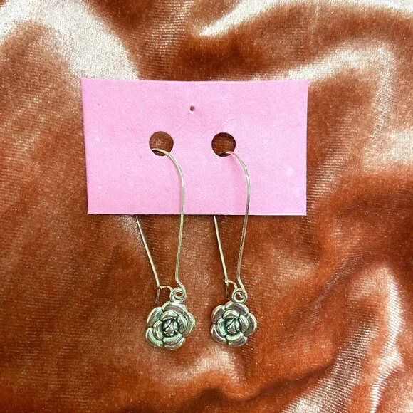 Rose Charm Earrings - Picture 2 of 2